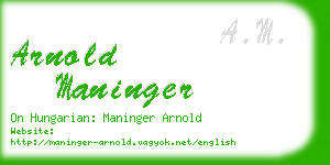 arnold maninger business card